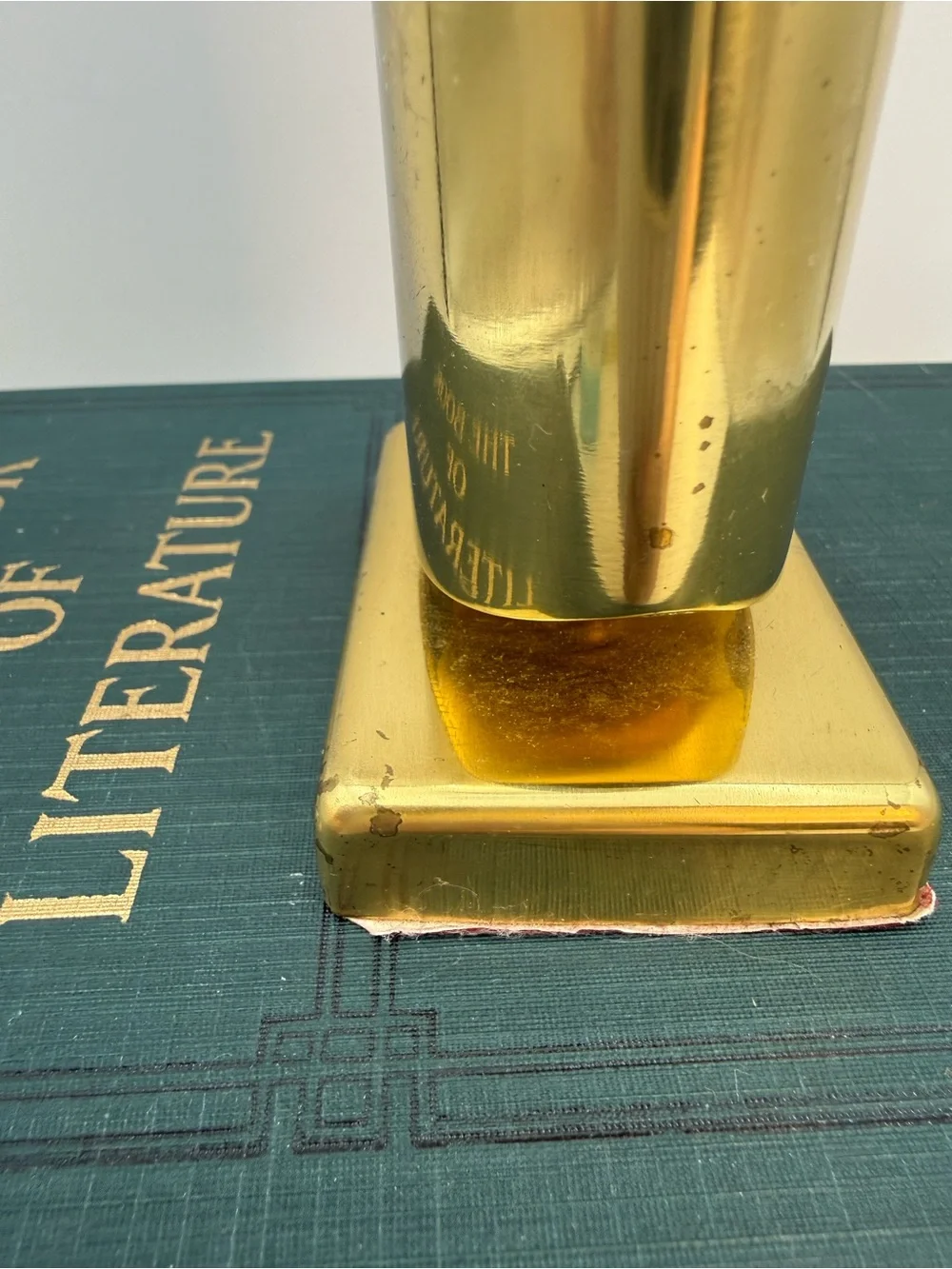 Vintage Brass Plated Eye Glass or Pen Holder / Faux Flower Vase